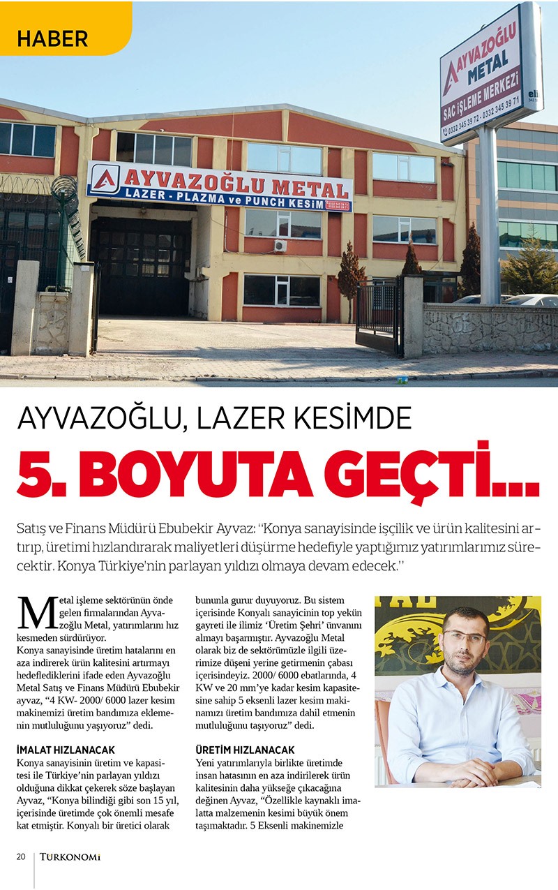 Lazer Kesimde 5. Boyuta Geçti Türkonomi Dergisi